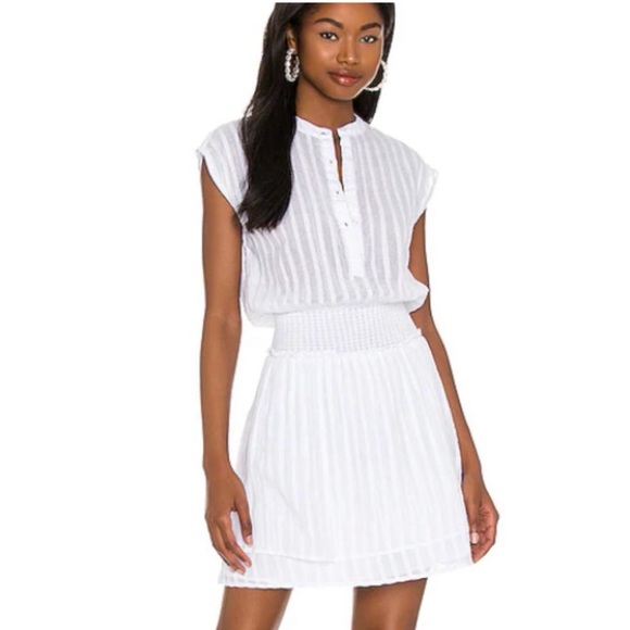 Rails NWOT Angelina Dress White Shadow Stripe Cotton Large - Picture 2 of 16